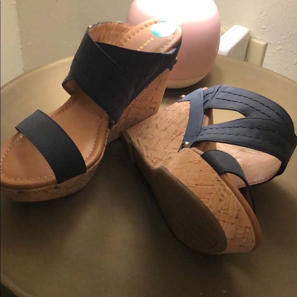 Tommy Hilfiger sandals, navy blue and tan